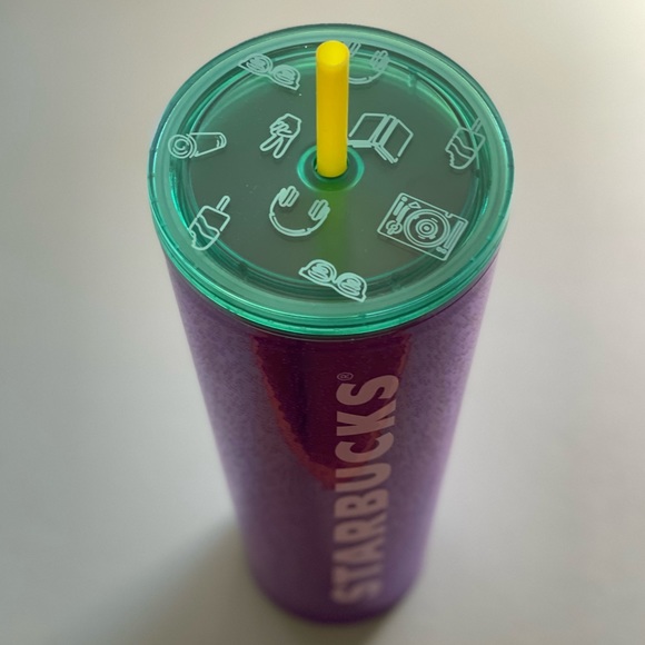 NEW✏️Starbucks 2022 Back to School Purple Bubble Super Wordmark Icon Lid Tumbler - Picture 2 of 7